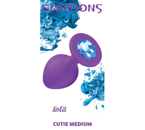 Средняя фиолетовая анальная пробка Emotions Cutie Medium с голубым кристаллом - 8,5 см. Средняя фиолетовая анальная пробка Emotions Cutie Medium с голубым кристаллом - 8,5 см.