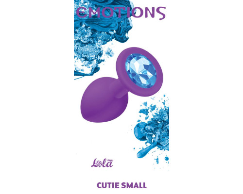 Заказать Малая фиолетовая анальная пробка Emotions Cutie Small с голубым кристаллом - 7,5 см.