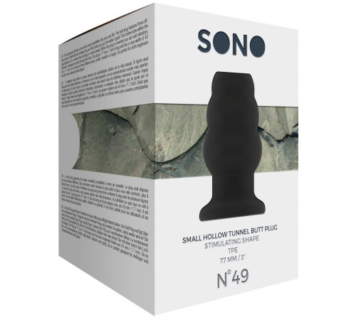 Чёрная анальная пробка с тоннелем №49 Small Hollow Tunnel Butt Plug 3 Inch - 7,7 см.