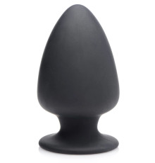 Черная мягкая анальная пробка Squeezable Medium Anal Plug - 11 см.
