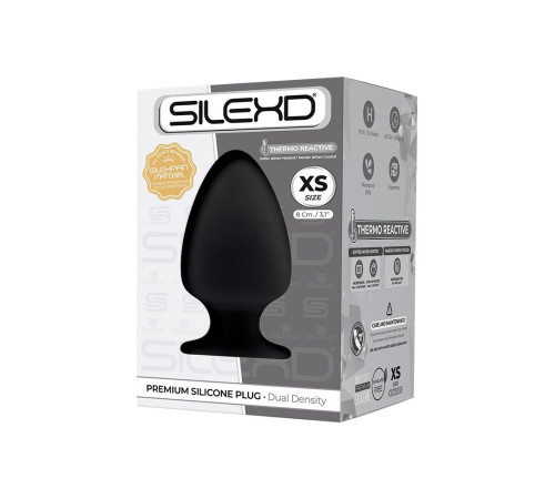 Черная анальная втулка Premium Silicone Plug XS - 8 см.