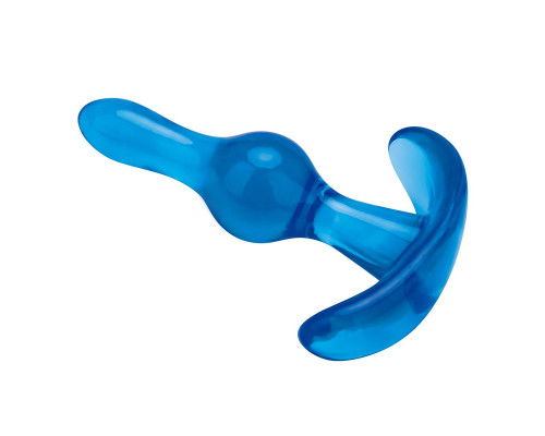 Заказать Голубой анальный стимулятор Tear Drop Butt Plug - 8,9 см.