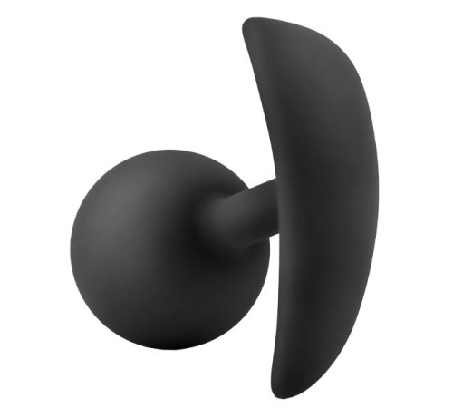 Черная анальная пробка Silicone Vibra Plug - 8,9 см.