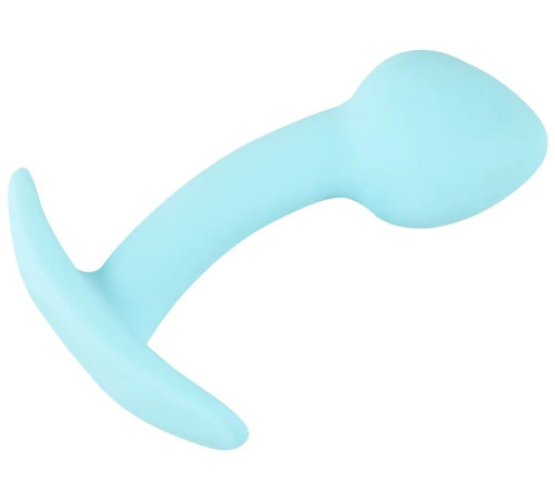 Голубая анальная втулка Mini Butt Plug - 7,1 см.