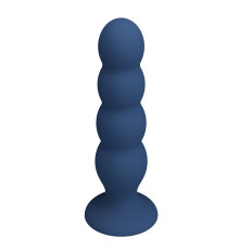 Синий анальный стимулятор со смещенным центром тяжести Silicone Anal Plug XL - 16,5 см.