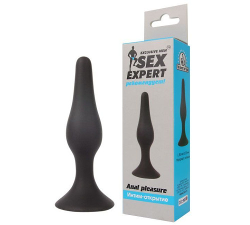 Чёрная анальная втулка Sex Expert - 10 см. Чёрная анальная втулка Sex Expert - 10 см.