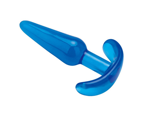 Заказать Голубая анальная пробка Slim Tapered Butt Plug - 10,8 см.