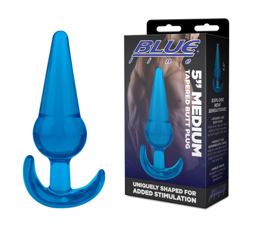 Голубая анальная пробка конической формы Medium Tapered Butt Plug - 12,7 см. Голубая анальная пробка конической формы Medium Tapered Butt Plug - 12,7 см.