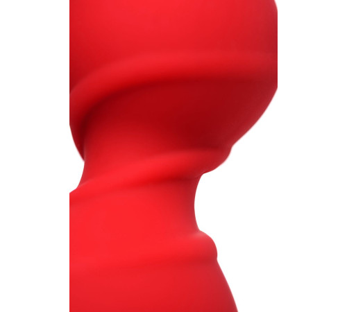 Красная силиконовая анальная втулка Trio - 16 см.