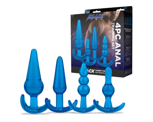 Заказать Тренировочный набор из 4 голубых анальных плагов Anal Training Set