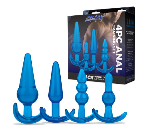 Тренировочный набор из 4 голубых анальных плагов Anal Training Set Тренировочный набор из 4 голубых анальных плагов Anal Training Set