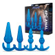 Заказать Тренировочный набор из 4 голубых анальных плагов Anal Training Set