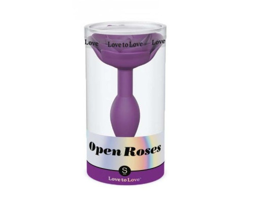 Заказать Фиолетовая анальная пробка с ограничителем-розой Open Rose Size S Butt Plug