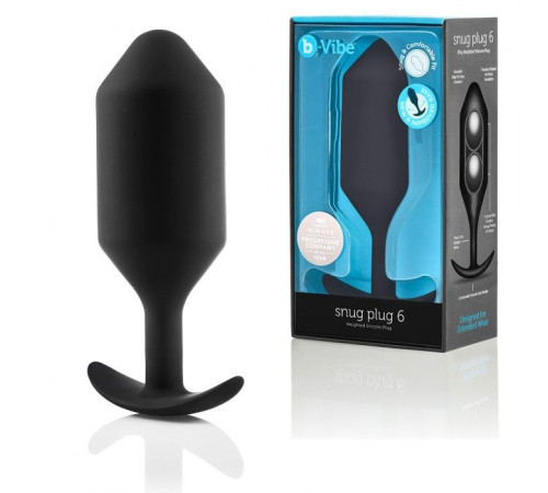 Черная анальная пробка для ношения B-vibe Snug Plug 6 - 17 см.
