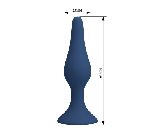 Синяя анальная пробка Slim Anal Plug S - 10,3 см.