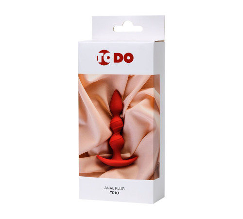 Красная силиконовая анальная втулка Trio - 16 см.