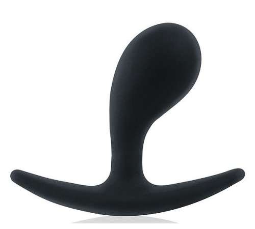 Черная анальная пробка эргономичной формы - 5,5 см.