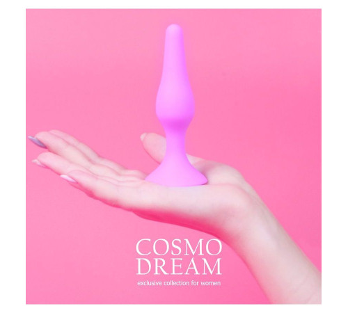 Розовая анальная втулка с ограничителем - 10 см.