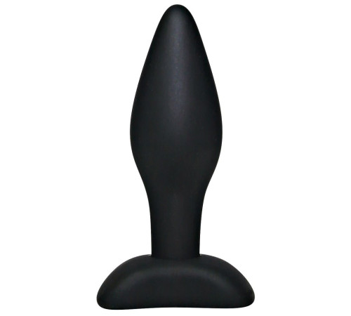 Чёрный анальный стимулятор Silicone Butt Plug Small - 9 см.