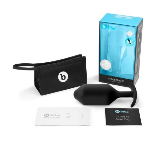 Черная анальная пробка для ношения B-vibe Snug Plug 6 - 17 см.