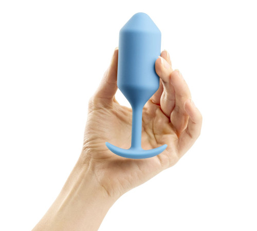 Голубая пробка для ношения B-vibe Snug Plug 3 - 12,7 см.