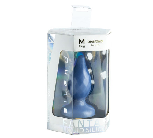Голубая анальная втулка SILEXD Fantasy Diamond - 9,2 см.