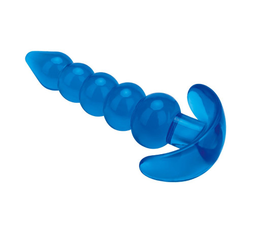 Голубая анальная елочка Medium Beaded Plug - 11,4 см.