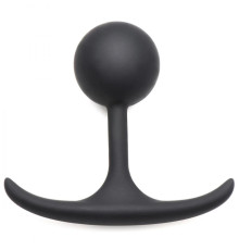 Черная анальная пробка с утяжелением Premium Silicone 3.3  Weighted Round Plug - 8,4 см.