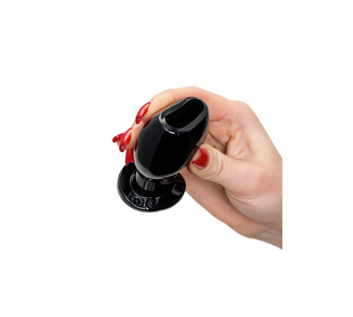 Черная анальная втулка Basic M - 6,5 см.