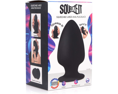 Заказать Черная мягкая анальная пробка Squeezable Large Anal Plug - 13,2 см. Заказать Черная мягкая анальная пробка Squeezable Large Anal Plug - 13,2 см.