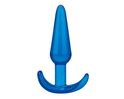 Заказать Голубая анальная пробка Slim Tapered Butt Plug - 10,8 см.