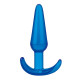 Заказать Голубая анальная пробка Slim Tapered Butt Plug - 10,8 см.