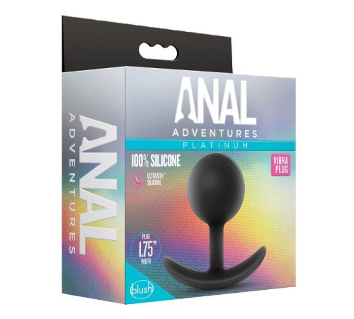 Черная анальная пробка Silicone Vibra Plug - 8,9 см.