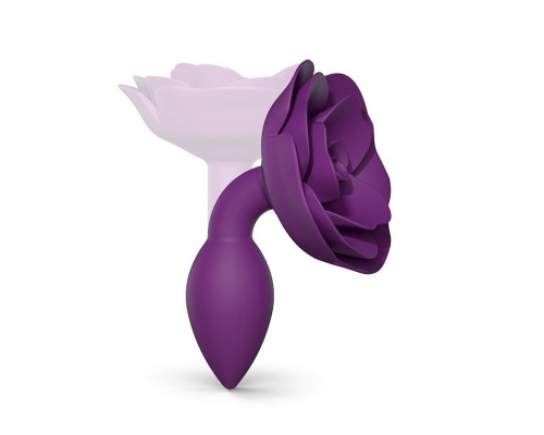 Заказать Фиолетовая анальная пробка с ограничителем-розой Open Rose Size S Butt Plug