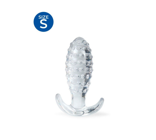Прозрачная анальная пробка с шишечками - 6,5 см.
