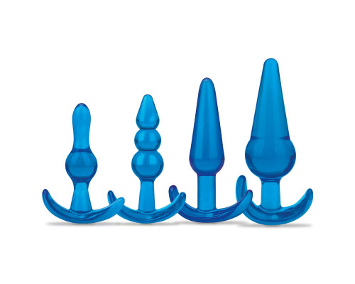 Заказать Тренировочный набор из 4 голубых анальных плагов Anal Training Set