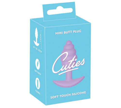 Фиолетовая анальная втулка Mini Butt Plug - 7,5 см.