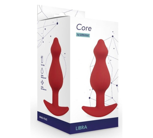Бордовая анальная пробка Libra M - 11,3 см.