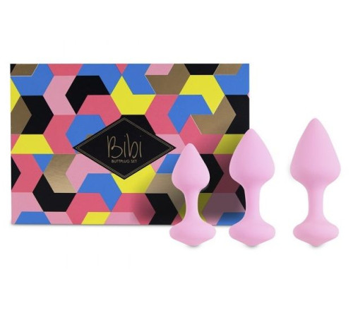 Набор из 3 нежно-розовых анальных пробок Bibi Butt Plug Set Набор из 3 нежно-розовых анальных пробок Bibi Butt Plug Set