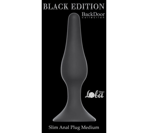 Чёрная анальная пробка Slim Anal Plug Medium - 11,5 см. Чёрная анальная пробка Slim Anal Plug Medium - 11,5 см.