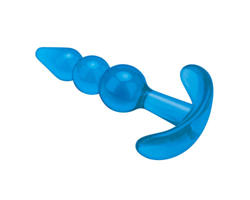 Заказать Голубой анальный плаг Beginners Beaded Plug - 9,5 см.