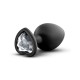 Заказать Черная анальная втулка с прозрачным кристаллом Bling Plug Medium - 8,2 см.