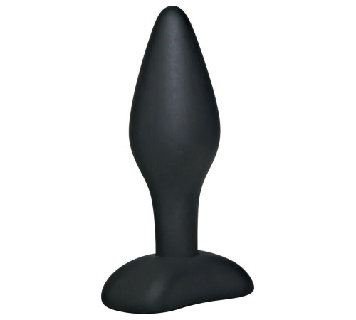 Чёрный анальный стимулятор Silicone Butt Plug Small - 9 см.