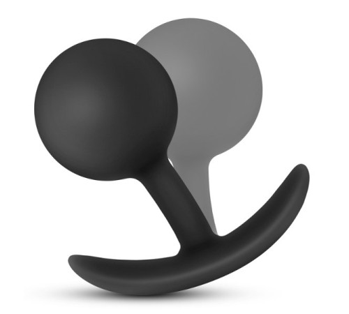 Черная анальная пробка Silicone Vibra Plug - 8,9 см.