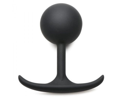 Заказать Черная анальная пробка с утяжелением Comfort Plugs Premium Silicone 4.7’’ Weighted Round Plug - 12 см.