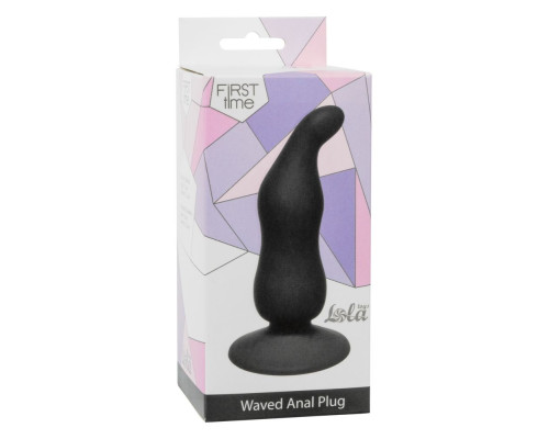 Заказать Чёрная анальная пробка Waved Anal Plug Black - 11 см.