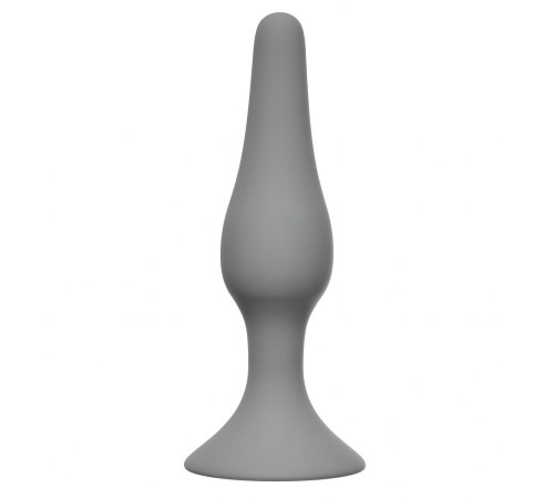 Серая анальная пробка Slim Anal Plug Medium - 11,5 см.