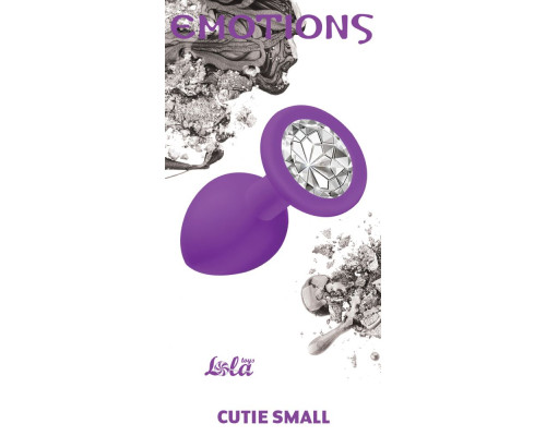 Заказать Малая фиолетовая анальная пробка Emotions Cutie Small с прозрачным кристаллом - 7,5 см.