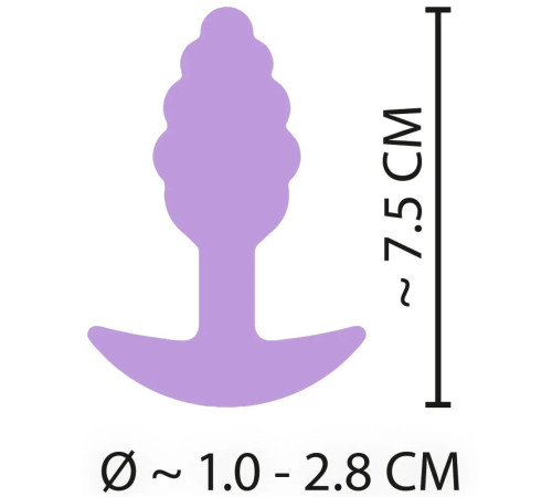 Фиолетовая анальная втулка Mini Butt Plug - 7,5 см.
