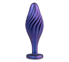 Фиолетовая анальная пробка с кристаллом-сердцем Matrix Swirling Bling Plug - 11,4 см.